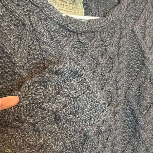 NWT Aran Sweater Market Women’s Gray Merino Wool Crew Neck Sweater Size XL - Picture 2 of 8